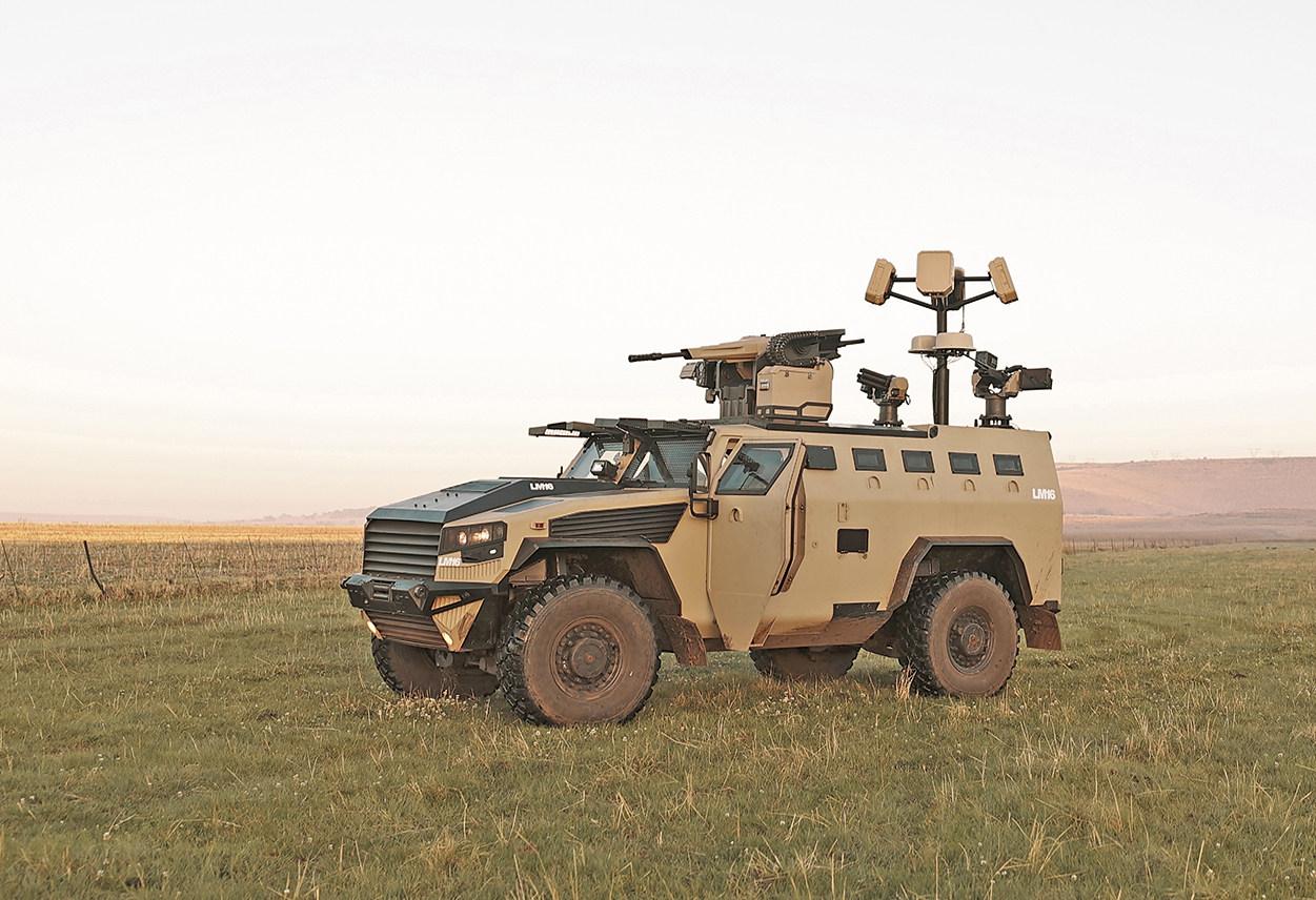 Vehicle-mounted counter-drone system illustrating SkySweep's defense and tactical deployment use case